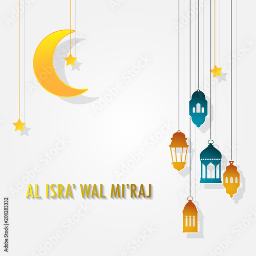 Isra Miraj Backgroud Design Al Isra Wal Mi Raj Prophet Muhammad Vector Illustration Suitable For Greeting Card Poster And Banner Stock Vector Adobe Stock