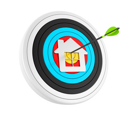 Poster - House Target Sign Isolated (House Hunting Concept)