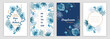 © sweet kiwi - Templates of wedding invitations with a tropical pattern.  covers set. vector illustration