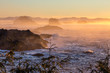 © Annee - Orange, yellow and pink mist over Pacific Ocean, Ucluelet, BC.