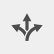 Branching arrow flat vector icon. Arrow triple flat vector icon