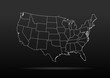 USA map black dark background