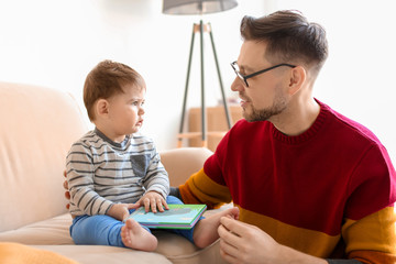 Sticker - Dad spending time with his son at home