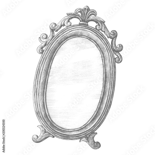 Antique Wall Mirror Old Style Ilration This Stock