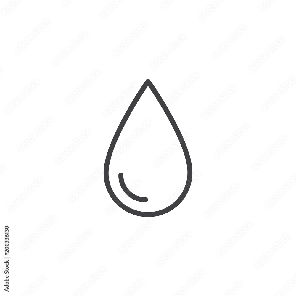 Water drop outline icon. linear style sign for mobile concept and web design. Drop of water simple line vector icon. Symbol, logo illustration. Pixel perfect vector graphics - obrazy, fototapety, plakaty 