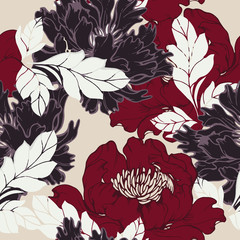 Abstract elegance pattern with floral background.