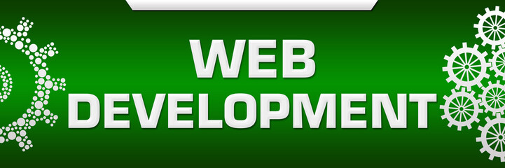 Wall Mural - Web Development Green Both Side Gears 