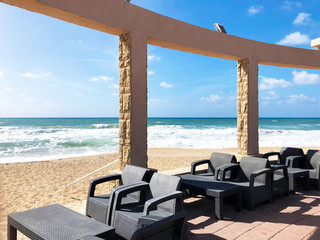 Place for walking on the Mediterranean coast in the town of Nahariya.