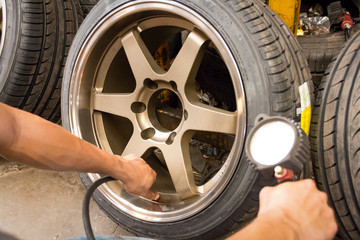 Check tire pressure With tire gauge Standards