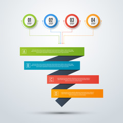 Poster - Abstract vector infographics. Business data visualization. Template for presentation. Sales funnel 3d illustration.