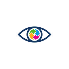 Sticker - Eye Puzzle Logo Icon Design