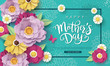 Happy Mother's Day greeting card design with beautiful blossom flowers
