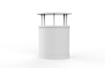 Wall Mural - Reception Counter Mockup On White Isolated Background, 3D Illustration