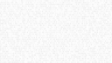 abstract light background of zeros ad ones in white and gray colors.
