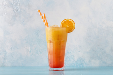 Wall Mural - Juicy Orange and Red Tequila Sunrise with ice