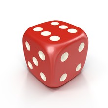 Red Dice Isolated On White. 3D Illustration