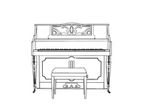 Outline Piano Vector