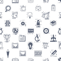 Wall Mural - Start up seamless pattern. Business icons linear flat style