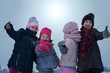 © liderina - We like snow. Group of little girls.