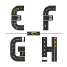 Alphabet Road In A Set EFGH