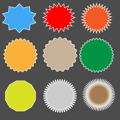 Aufkleber - set starburst on black background. starburst sign. bursting speech star set. starburst speech bubbles. bursting icon.