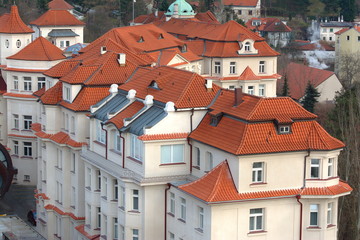 Wall Mural - Prague, Czech. Old town, roofs, buildings, architecture.