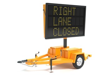 3d illustration of an electronic traffic sign