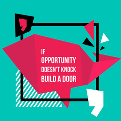 Wall Mural - Frame with quote about opportunity. Sign of quotation symbol. Communication talk shape for dialog banner.