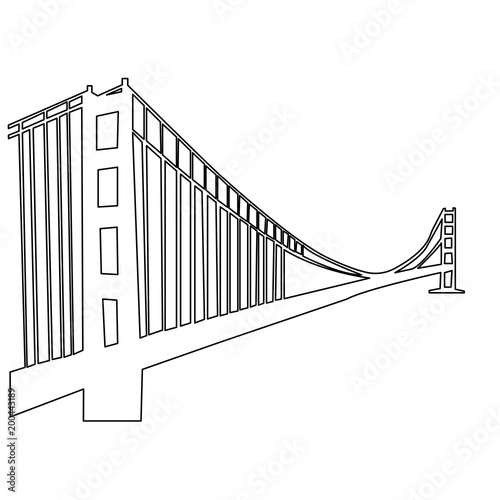 golden gate bridge outline on white background Buy this golden gate bridge outline on white background Buy this