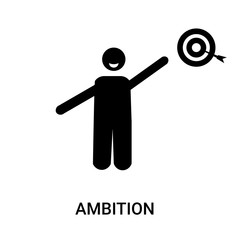 Wall Mural - ambition icon on white background, in black, vector icon illustration