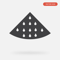 Sticker - watermelon icon isolated on grey background, in black, vector icon illustration