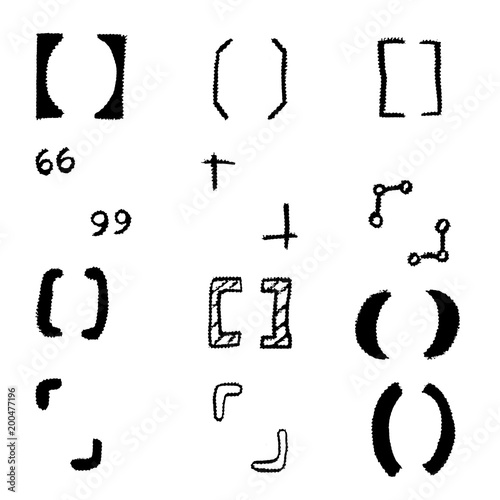 手書き チョークとクレヨンの素材 かっこ2 Stock Illustration Adobe Stock