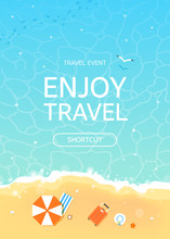 Time To Travel And Summer Holiday Illustration