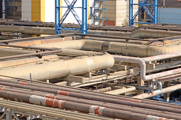 interlacing of huge pipes in a factory