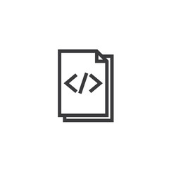 Poster - HTML Document paper outline icon. isolated note paper icon in thin line style for graphic and web design. Simple flat symbol Pixel Perfect vector Illustration.