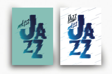 Poster - Jazz music poster design template. Creative jazz typography. Background for promotion of music events.