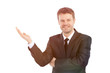 © ASDF - smiling businessman pointing copy space.