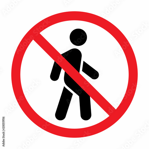 Fotografía No access for pedestrians prohibition sign.