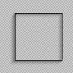 black thin square frame with shadow