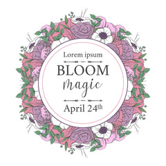  Vector illustration with a floral branch in spring for Wedding, anniversary, birthday and party.