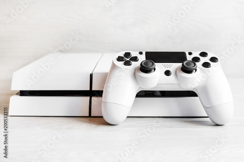 Fotografía console games and remote control, play computer games, entertainment, virtual wo