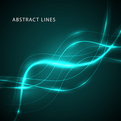 Wall Mural - abstract colored wave element for design. stylized line art background