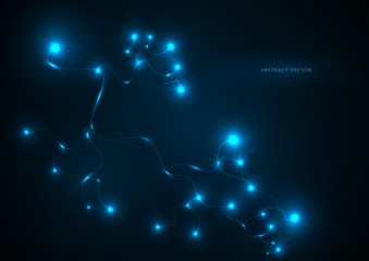 Wall Mural - vector background abstract technology communication data science with bright lights
