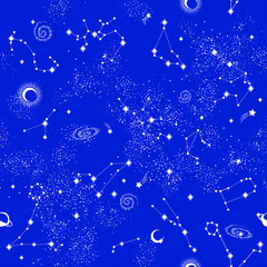 Wall Mural - Galaxy constilation seamless pattern print