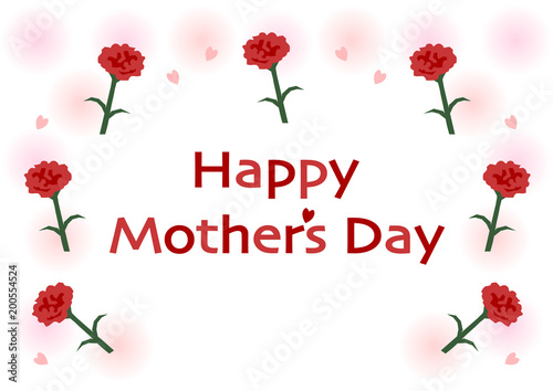 Happy Mother S Day 母の日 カーネーション イラスト 白背景 Stock ベクター Adobe Stock
