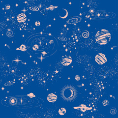 Galaxy constilation seamless pattern print