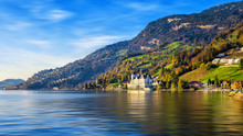 Scenic View Of Lucerne Bay , Switzerland