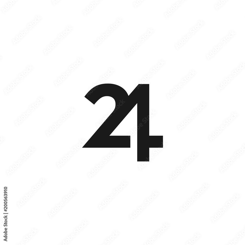 Number 24 logo icon design template elements - obrazy, fototapety, plakaty 