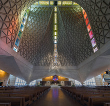 Interior Of Cathedral Of Saint Mary Of The Assumption. The Cathedral Of Saint Mary Of The Assumption, Aka Saint Mary's Cathedral, Is Roman Catholic Church In San Francisco, California.