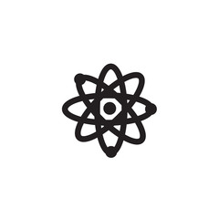 Sticker - Atom icon isolated on white background
